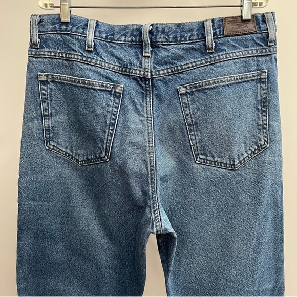 L.L. Bean Flannel Lined Jeans - Vintage 80s 90s Faded - Plaid - Heavyweight - Picture 7 of 8